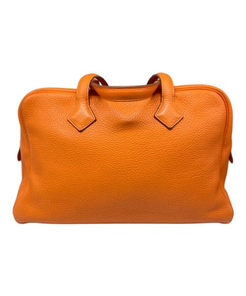 HERMES（エルメス）HERMES (エルメス) ヴィクトリア35/シルバー金具/□N刻印:2010年 オレンジ サイズ:35の古着・服飾アイテム