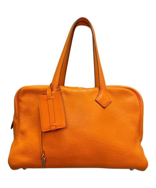 HERMES（エルメス）HERMES (エルメス) ヴィクトリア35/シルバー金具/□N刻印:2010年 オレンジ サイズ:35の古着・服飾アイテム