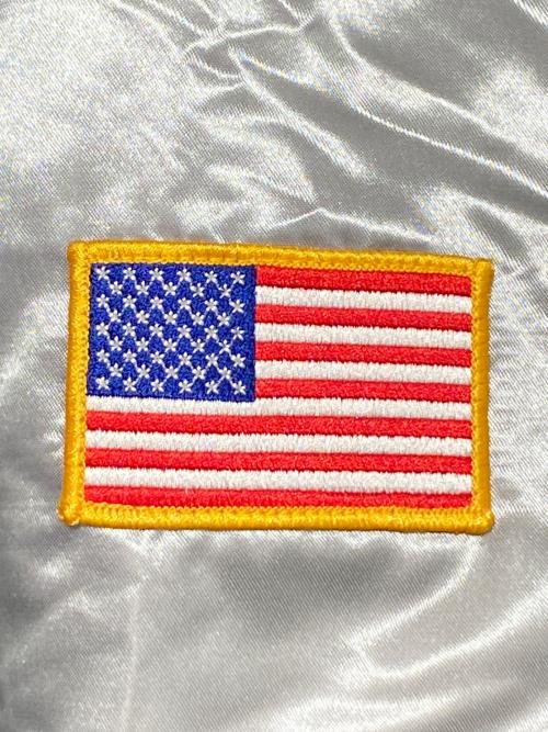 SUPREME（シュプリーム）SUPREME (シュプリーム) HOMERUN (ホームラン) Satin Hooded Varsity Jacket シルバー サイズ:XLの古着・服飾アイテム