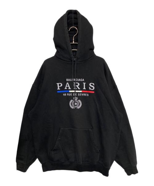 BALENCIAGA（バレンシアガ）BALENCIAGA (バレンシアガ) Paris Flag Hoodie ブラック サイズ:Sの古着・服飾アイテム