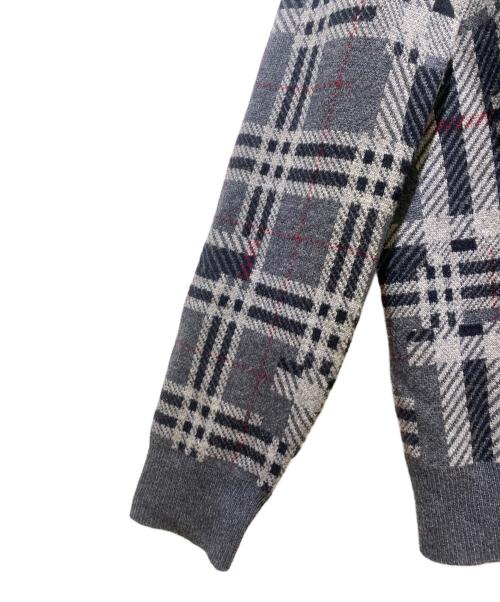 BURBERRY（バーバリー）BURBERRY (バーバリー) カシミヤ チェックニット グレー サイズ:Mの古着・服飾アイテム