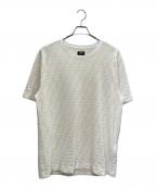 FENDIフェンディ）の古着「ホワイトピケ Tシャツ」｜ホワイト×アイボリー
