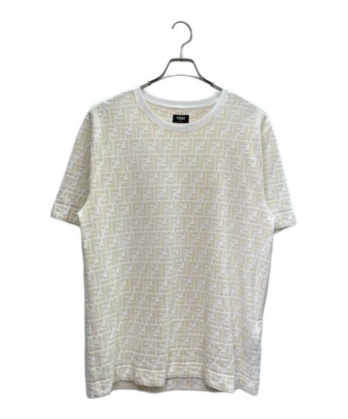 FENDI（フェンディ）FENDI (フェンディ) ホワイトピケ Tシャツ ホワイト×アイボリー サイズ:Mの古着・服飾アイテム