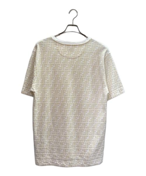 FENDI（フェンディ）FENDI (フェンディ) ホワイトピケ Tシャツ ホワイト×アイボリー サイズ:Mの古着・服飾アイテム