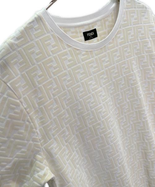 FENDI（フェンディ）FENDI (フェンディ) ホワイトピケ Tシャツ ホワイト×アイボリー サイズ:Mの古着・服飾アイテム