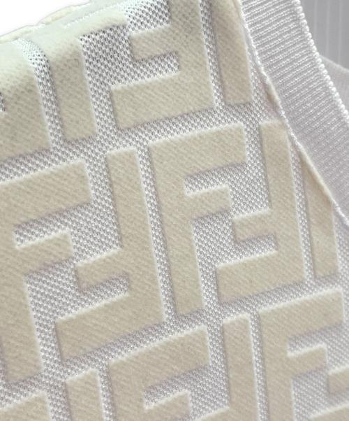 FENDI（フェンディ）FENDI (フェンディ) ホワイトピケ Tシャツ ホワイト×アイボリー サイズ:Mの古着・服飾アイテム