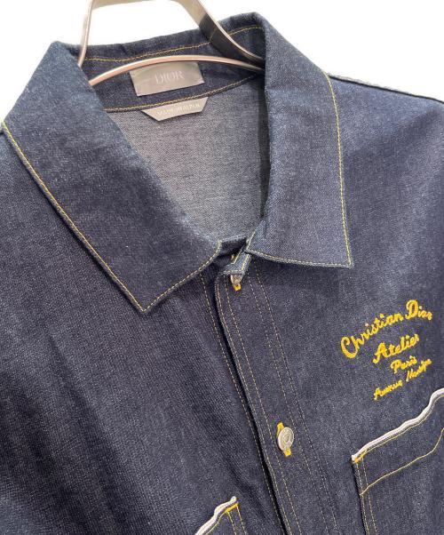 Dior（ディオール）Dior (ディオール) 刺繍デニムシャツ インディゴ サイズ:39の古着・服飾アイテム