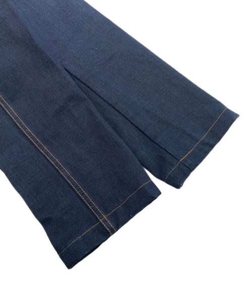 LOEWE（ロエベ）LOEWE (ロエベ) アナグラム レザーパッチワークデニムジャケット インディゴ サイズ:48の古着・服飾アイテム