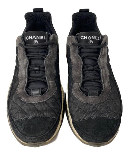 CHANEL（シャネル）CHANEL (シャネル) ファブリックスニーカー ブラック サイズ:41の古着・服飾アイテム
