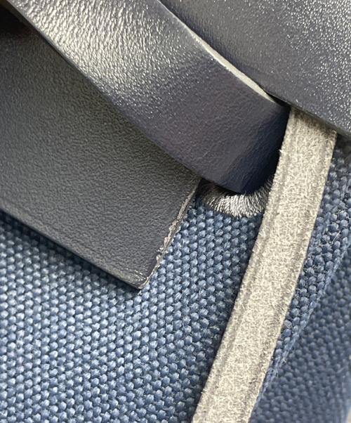 HERMES（エルメス）HERMES (エルメス) エールバッグジップ PM/シルバー金具/トワルオフィシエ×レザー/B刻印/2023年 ネイビー サイズ:PMの古着・服飾アイテム