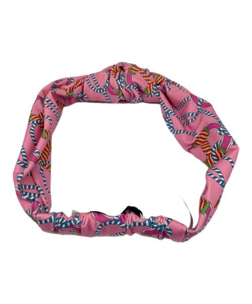 HERMES（エルメス）HERMES (エルメス) カヌー H カチューシャ ピンク サイズ:Mの古着・服飾アイテム