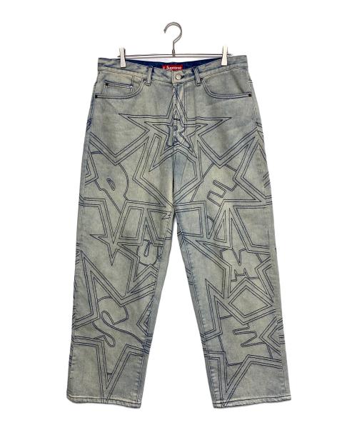 SUPREME（シュプリーム）SUPREME (シュプリーム) Stars Topstitch Baggy Jean インディゴ サイズ:34の古着・服飾アイテム