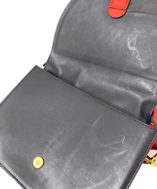 sacai（サカイ）sacai (サカイ) サッチェルフラップバッグ ネイビー×レッドの古着・服飾アイテム