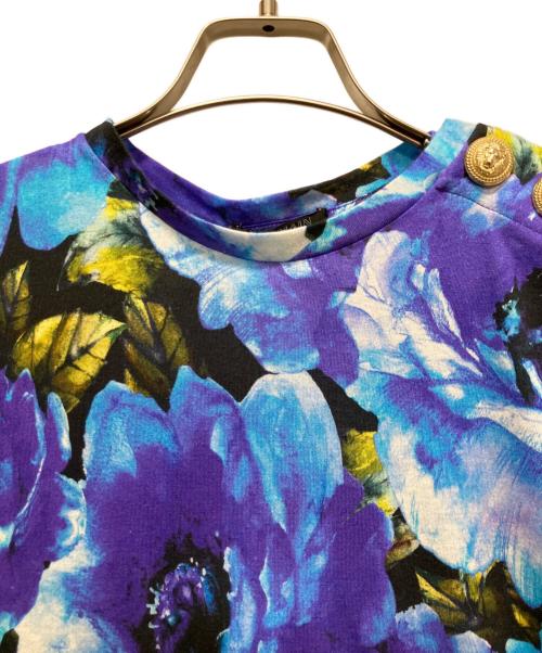 BALMAIN（バルマン）BALMAIN (バルマン) 総柄ノースリーブカットソー ブルー サイズ:36の古着・服飾アイテム