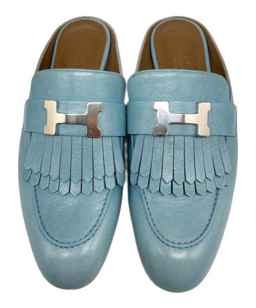 HERMES（エルメス）HERMES (エルメス) リヴォリ ミュール スカイブルー サイズ:36の古着・服飾アイテム