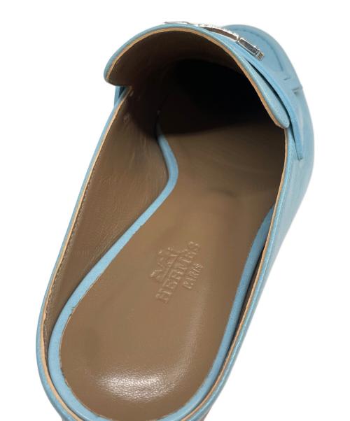 HERMES（エルメス）HERMES (エルメス) リヴォリ ミュール スカイブルー サイズ:36の古着・服飾アイテム
