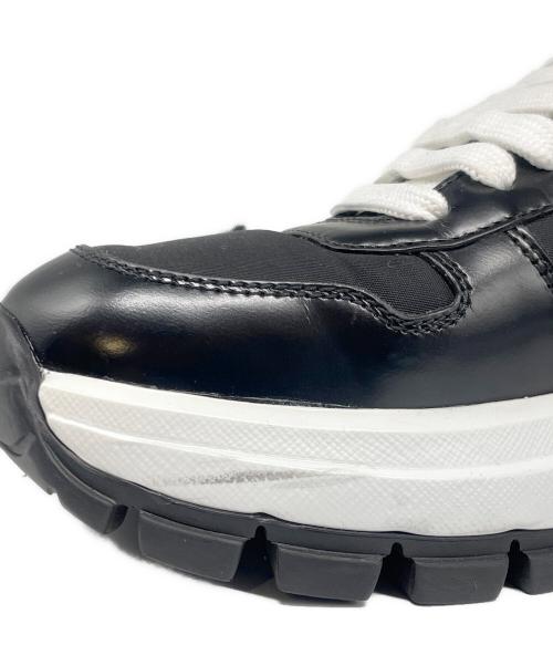 PRADA（プラダ）PRADA (プラダ) サイドプレートレザースニーカー ブラック サイズ:35 1/2の古着・服飾アイテム