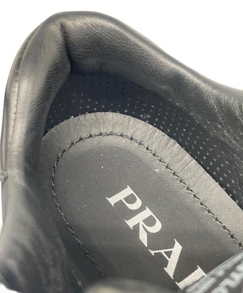 PRADA（プラダ）PRADA (プラダ) サイドプレートレザースニーカー ブラック サイズ:35 1/2の古着・服飾アイテム