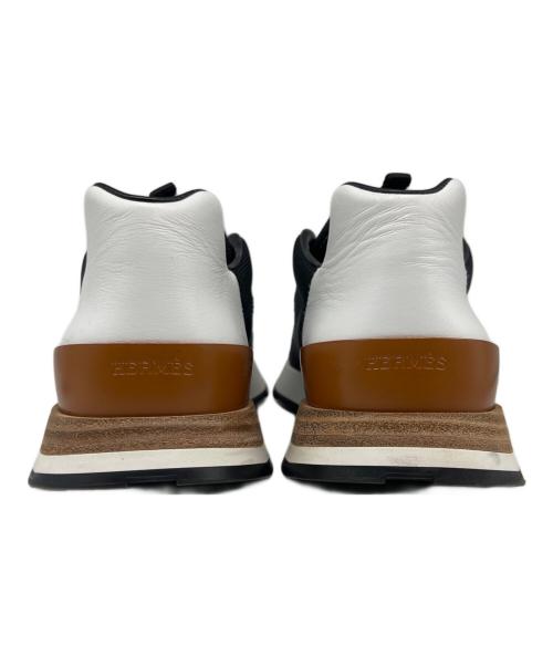 HERMES（エルメス）HERMES (エルメス) マイルス /キャンバススニーカー ブラック×ホワイト サイズ:35 1/2の古着・服飾アイテム
