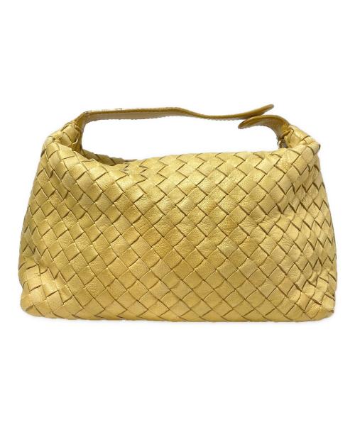 BOTTEGA VENETA（ボッテガベネタ）BOTTEGA VENETA (ボッテガベネタ) イントレチャートハンドポーチ ゴールドの古着・服飾アイテム
