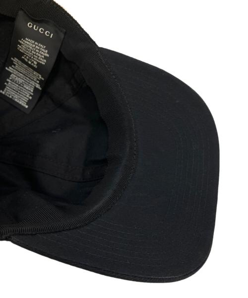 GUCCI（グッチ）GUCCI (グッチ) ロゴパイルテープキャップ ブラック サイズ:Mの古着・服飾アイテム