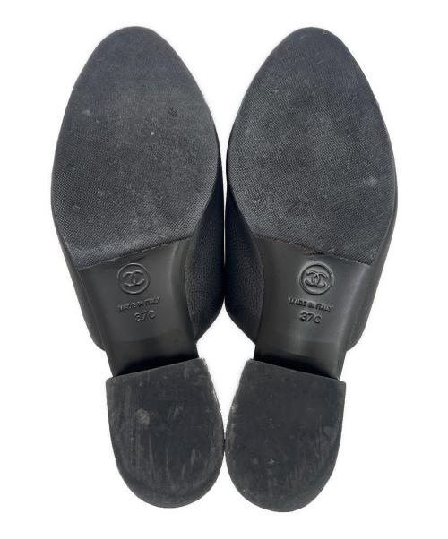 CHANEL（シャネル）CHANEL (シャネル) ココマークミュール ブラック×シルバー サイズ:37の古着・服飾アイテム