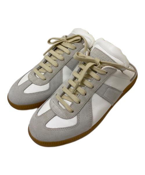 Martin Margiela22（マルタン・マルジェラ22）Martin Margiela22 (マルタン・マルジェラ22) ジャーマントレーナーミュールスニーカー ホワイト×グレー サイズ:35の古着・服飾アイテム