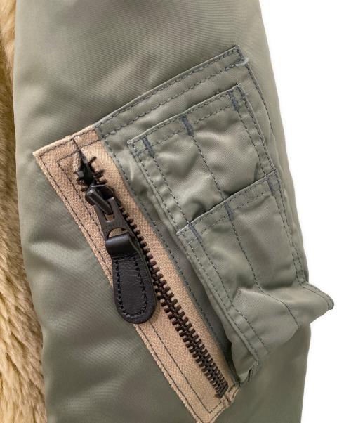 HYKE（ハイク）HYKE (ハイク) FAUX SHEARING TYPE MA―1 カーキ サイズ:Sの古着・服飾アイテム