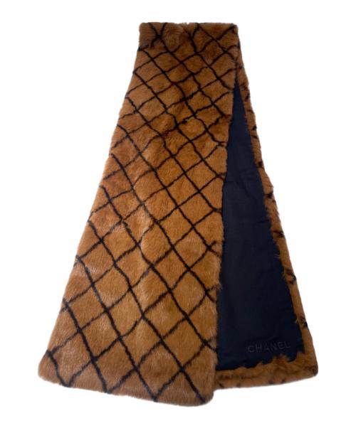 CHANEL（シャネル）CHANEL (シャネル) ファー マフラー ブラウン×ブラックの古着・服飾アイテム