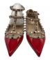 VALENTINO (ヴァレンティノ) スタッズ パンプス レッド×ベージュ サイズ:35 1/2：20000円