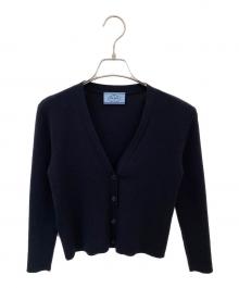 PRADA（プラダ）の古着「カシミヤ混カーディガン」｜ブラック