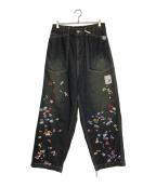 MIHARA YASUHIROミハラヤスヒロ）の古着「Sticker Prints Denim Baker Pants」｜インディゴ