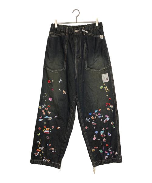 MIHARA YASUHIRO（ミハラヤスヒロ）MIHARA YASUHIRO (ミハラヤスヒロ) Sticker Prints Denim Baker Pants インディゴ サイズ:48の古着・服飾アイテム