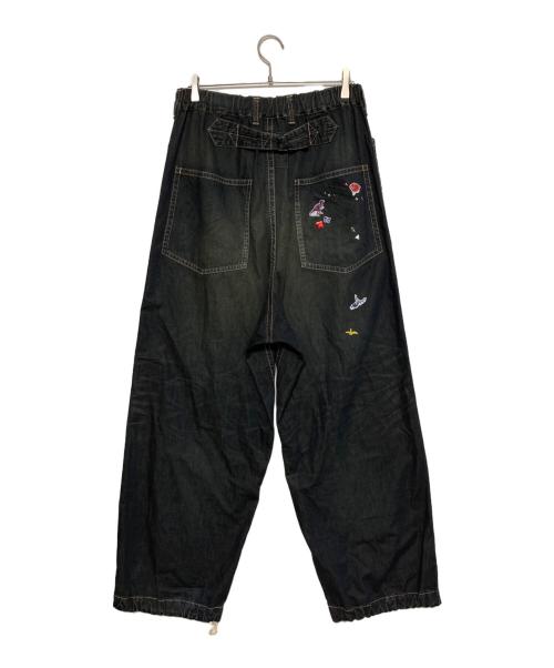 MIHARA YASUHIRO（ミハラヤスヒロ）MIHARA YASUHIRO (ミハラヤスヒロ) Sticker Prints Denim Baker Pants インディゴ サイズ:48の古着・服飾アイテム