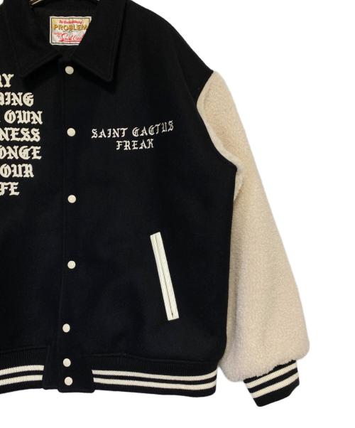 SAINT MICHAEL（セントマイケル）SAINT MICHAEL (セントマイケル) Cactus Plant Flea Market (カクタスプラントフリーマーケット) CP VARSITY JKT ブラック サイズ:XXLの古着・服飾アイテム