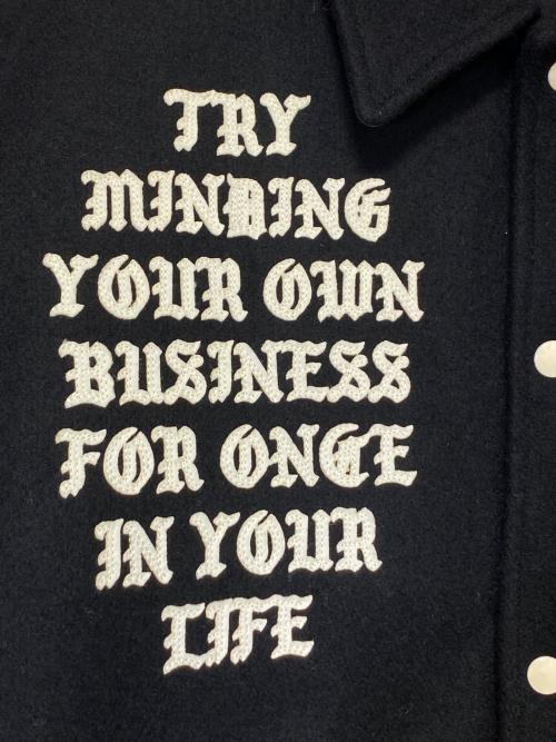 SAINT MICHAEL（セントマイケル）SAINT MICHAEL (セントマイケル) Cactus Plant Flea Market (カクタスプラントフリーマーケット) CP VARSITY JKT ブラック サイズ:XXLの古着・服飾アイテム