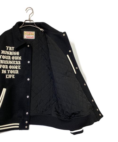 SAINT MICHAEL（セントマイケル）SAINT MICHAEL (セントマイケル) Cactus Plant Flea Market (カクタスプラントフリーマーケット) CP VARSITY JKT ブラック サイズ:XXLの古着・服飾アイテム