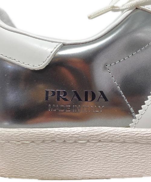 PRADA（プラダ）PRADA (プラダ) adidas (アディダス) SUPERSTAR ホワイト×シルバー サイズ:US9の古着・服飾アイテム