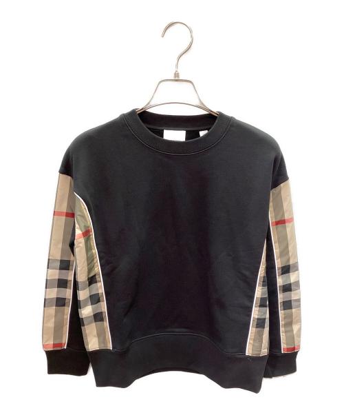 BURBERRY（バーバリー）BURBERRY (バーバリー) クルーネック ノバチェック スウェット ブラック サイズ:140cmの古着・服飾アイテム