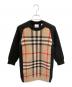 BURBERRY（バーバリー）の古着「ノバチェック ニット ワンピース」｜ブラック×ベージュ