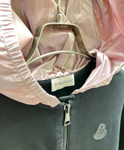 MONCLER（モンクレール）MONCLER (モンクレール) MAGLIA CARDIGAN C/パーカー ブラック×ピンク サイズ:140cmの古着・服飾アイテム