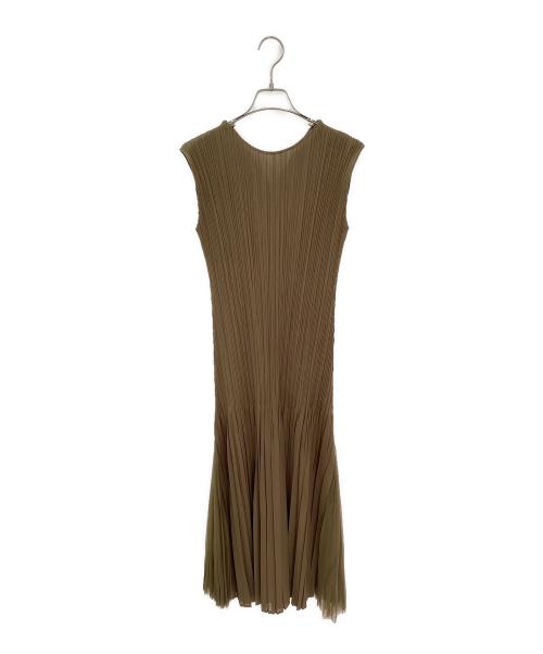 PLEATS PLEASE（プリーツプリーズ）PLEATS PLEASE (プリーツプリーズ) プリーツノースリーブワンピース カーキ サイズ:2の古着・服飾アイテム