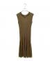 PLEATS PLEASE（プリーツプリーズ）の古着「プリーツノースリーブワンピース」｜カーキ
