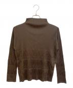 PLEATS PLEASEプリーツプリーズ）の古着「モックネック プリーツブラウス」｜ブラウン