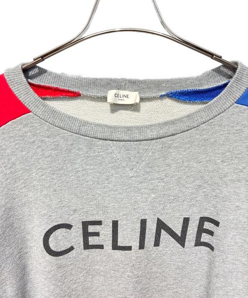 CELINE（セリーヌ）CELINE (セリーヌ) ロゴプリント ルーズスウェット ライトグレー サイズ:Mの古着・服飾アイテム