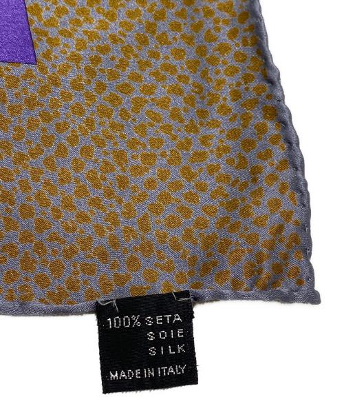 LOEWE（ロエベ）LOEWE (ロエベ) シルクスカーフ パープル×グレーの古着・服飾アイテム