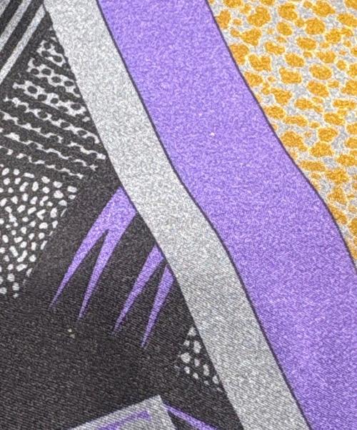 LOEWE（ロエベ）LOEWE (ロエベ) シルクスカーフ パープル×グレーの古着・服飾アイテム