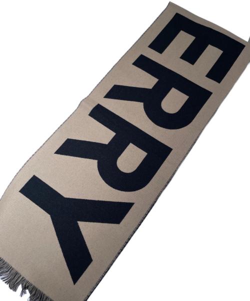 BURBERRY（バーバリー）BURBERRY (バーバリー) ロゴウールマフラー ブラック×ベージュの古着・服飾アイテム