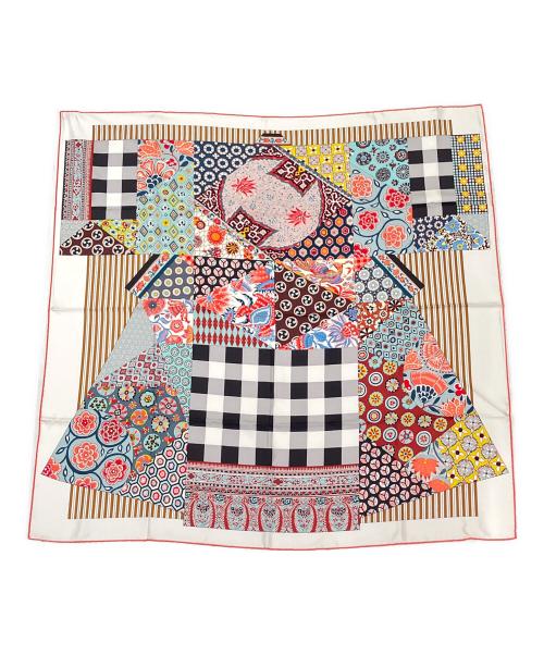 HERMES（エルメス）HERMES (エルメス) カレ90 	サラサの芸術 L'ART DU SARASA ホワイト（マルチカラー） サイズ:90の古着・服飾アイテム