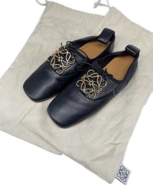 LOEWE（ロエベ）LOEWE (ロエベ) アナグラムソフトダービー ブラック サイズ:36の古着・服飾アイテム